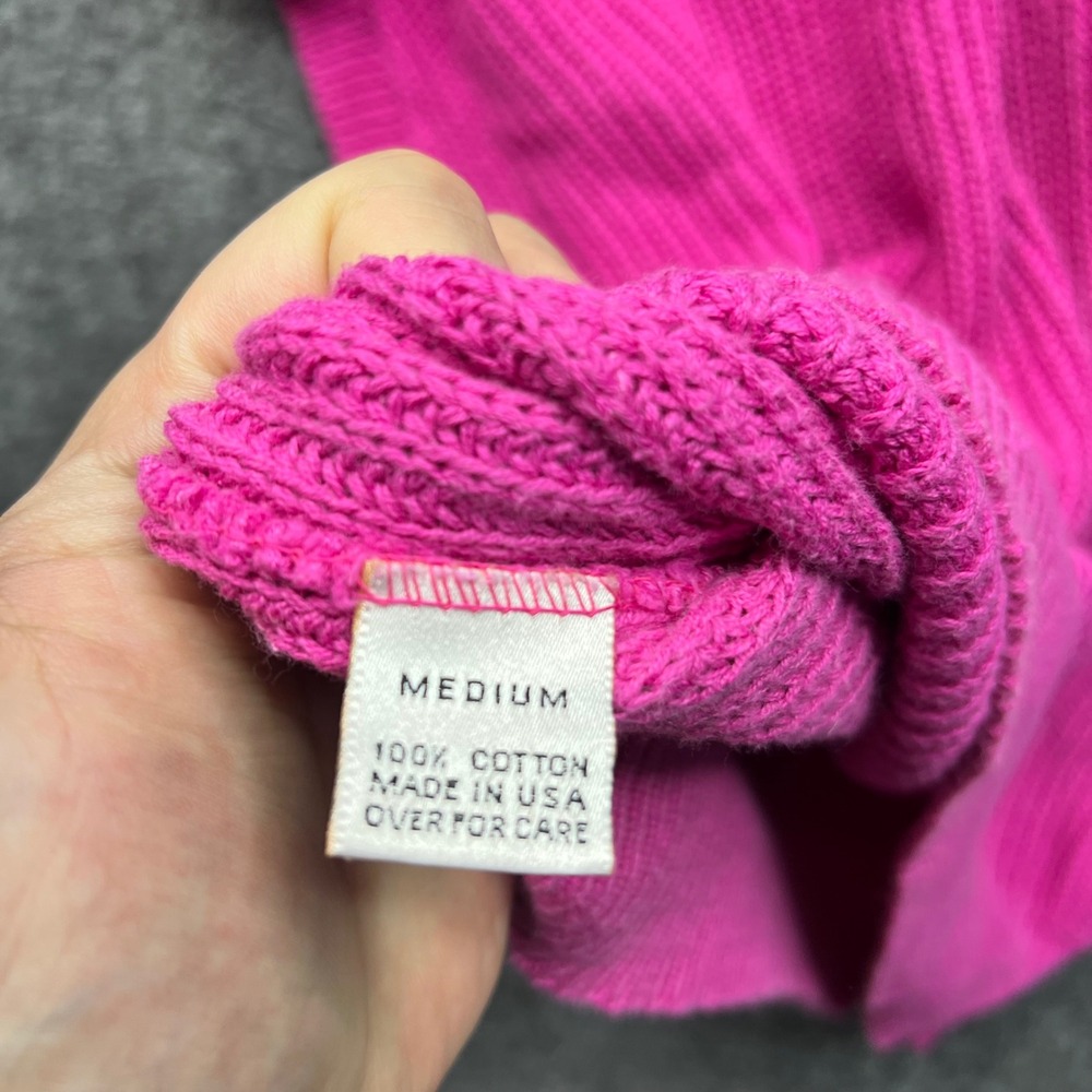 Vintage Gap Sweater Vest Womens Medium Pink 100% Cotton Shaker Knit Union USA - Picture 6 of 12